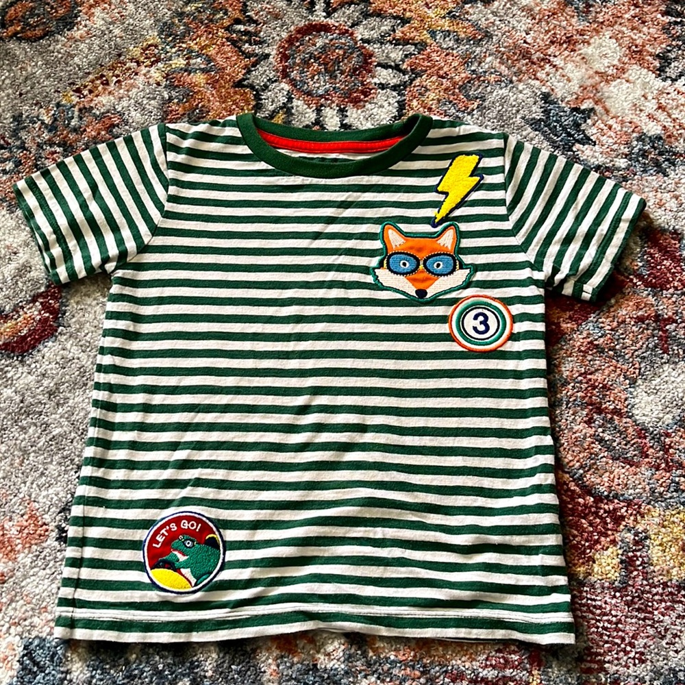 Mini Biden green and white kids tee is size 4-5